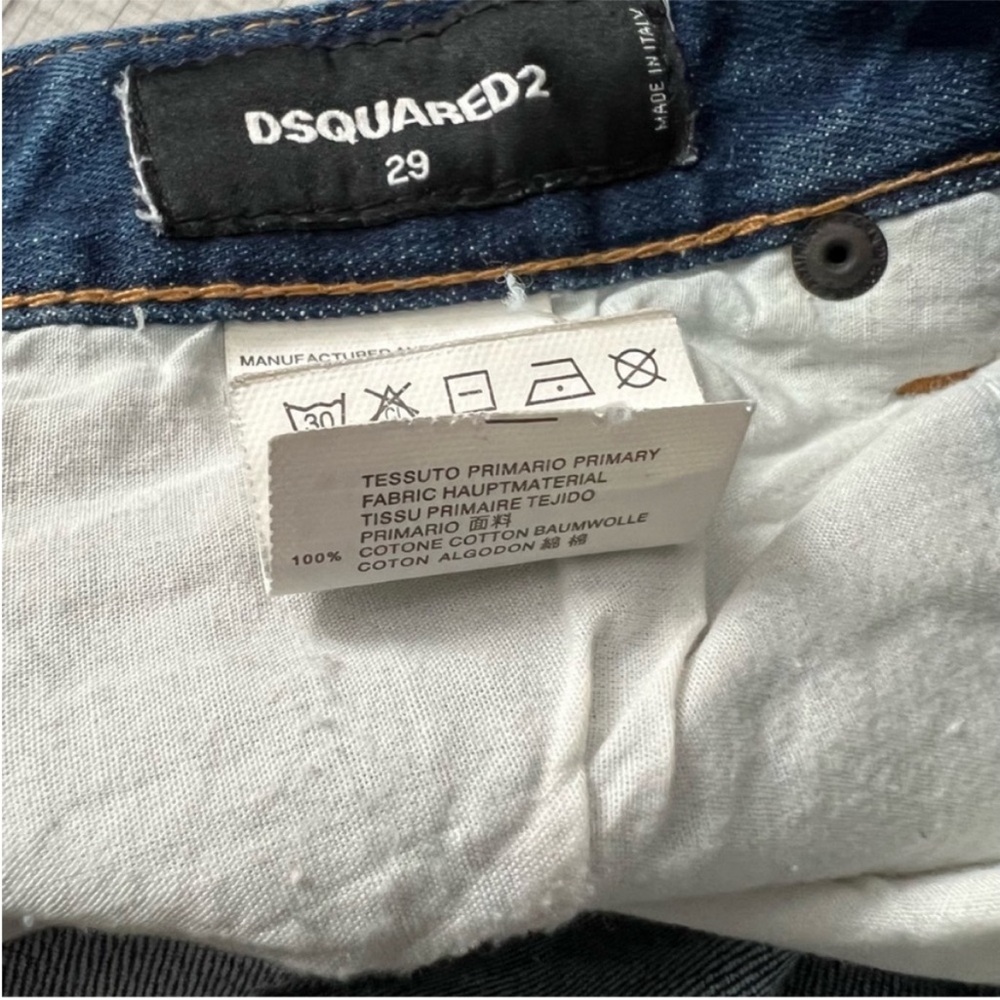 DSQUARED2 Distressed Skinny Skater Patchwork Jeans Blue Size 29 - Picture 8 of 16